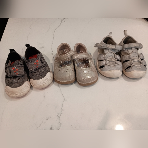 Girls 5T 6T 7T - See Kai Run, Keen, Toms shoe bundle - Picture 1 of 13